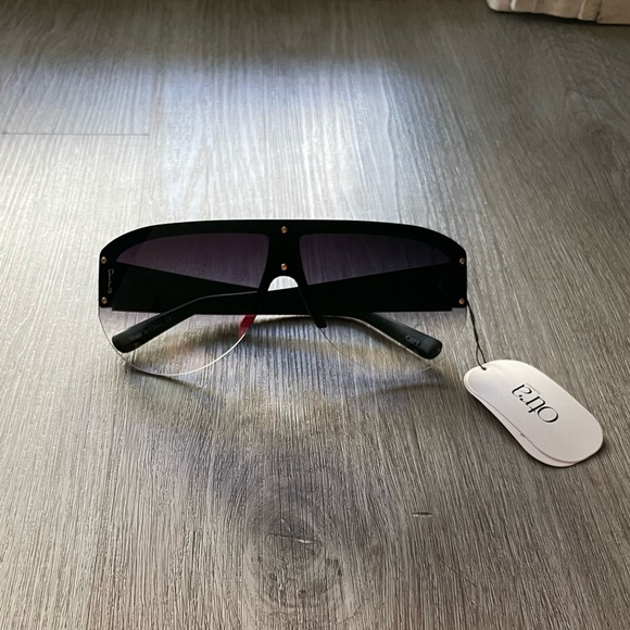 otra rio black fade oversized shield retro statement sunglasses eyewear NEW - Picture 2 of 7